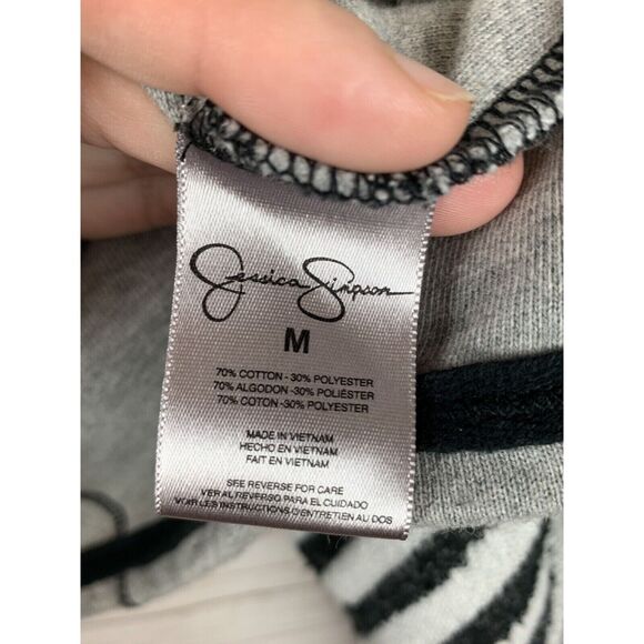 Jessica Simpson Sweater Womens medium Black/Gray Cardigan Open Front - Picture 3 of 4